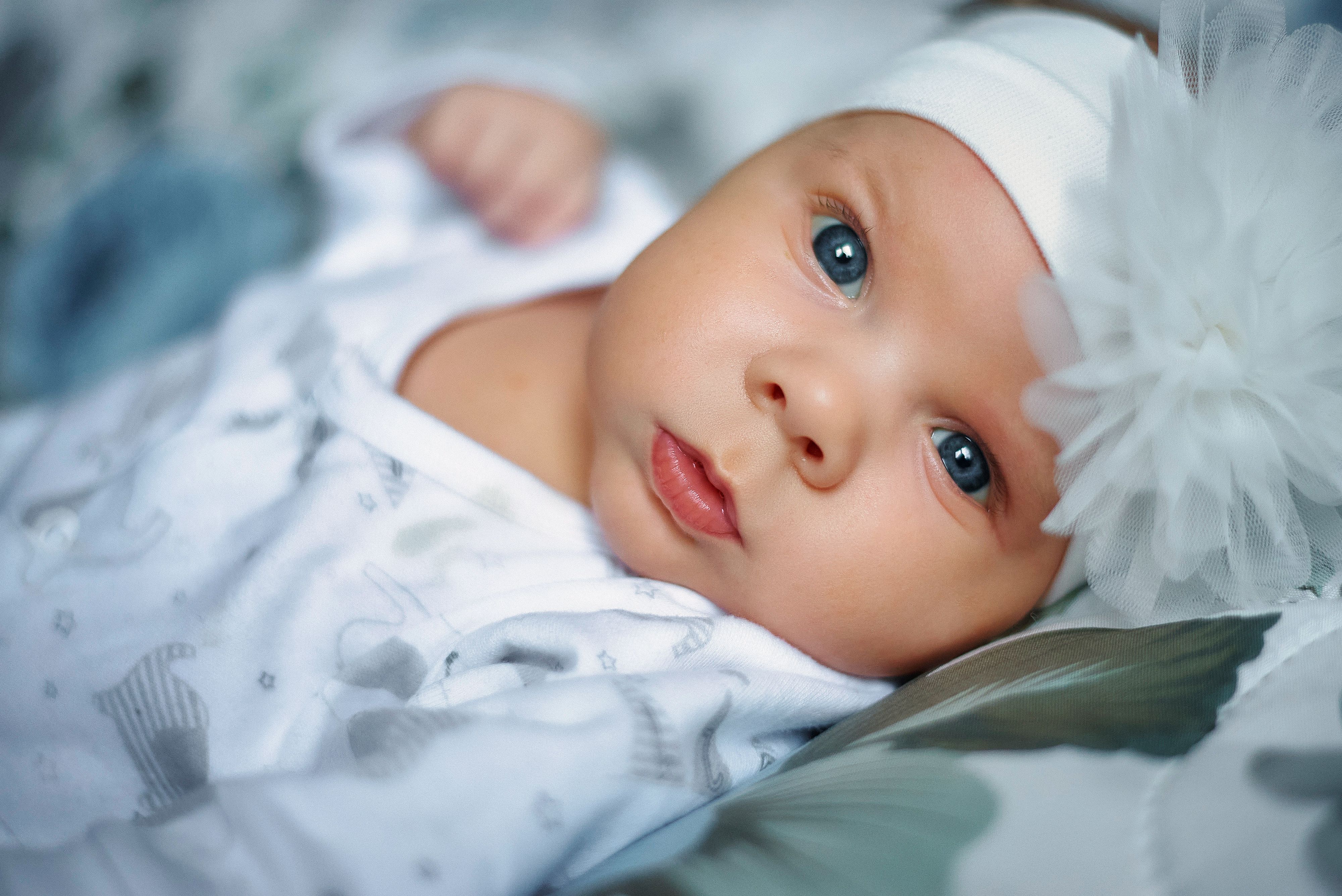 A blue-eyed baby.