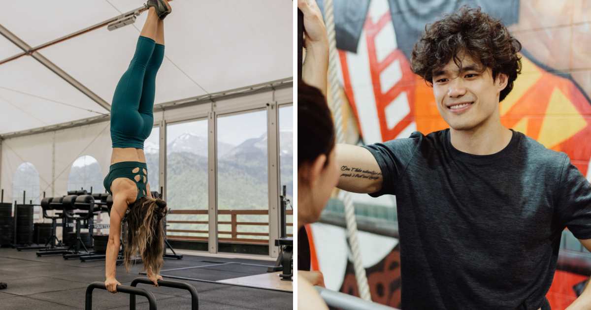 (L) Woman doing handstand in gym. (R) Man talking to woman in gym. (Representative Cover Image Source: Pexels | (L) Anastasia Shuraeva, (R) Ketut Subiyanto)