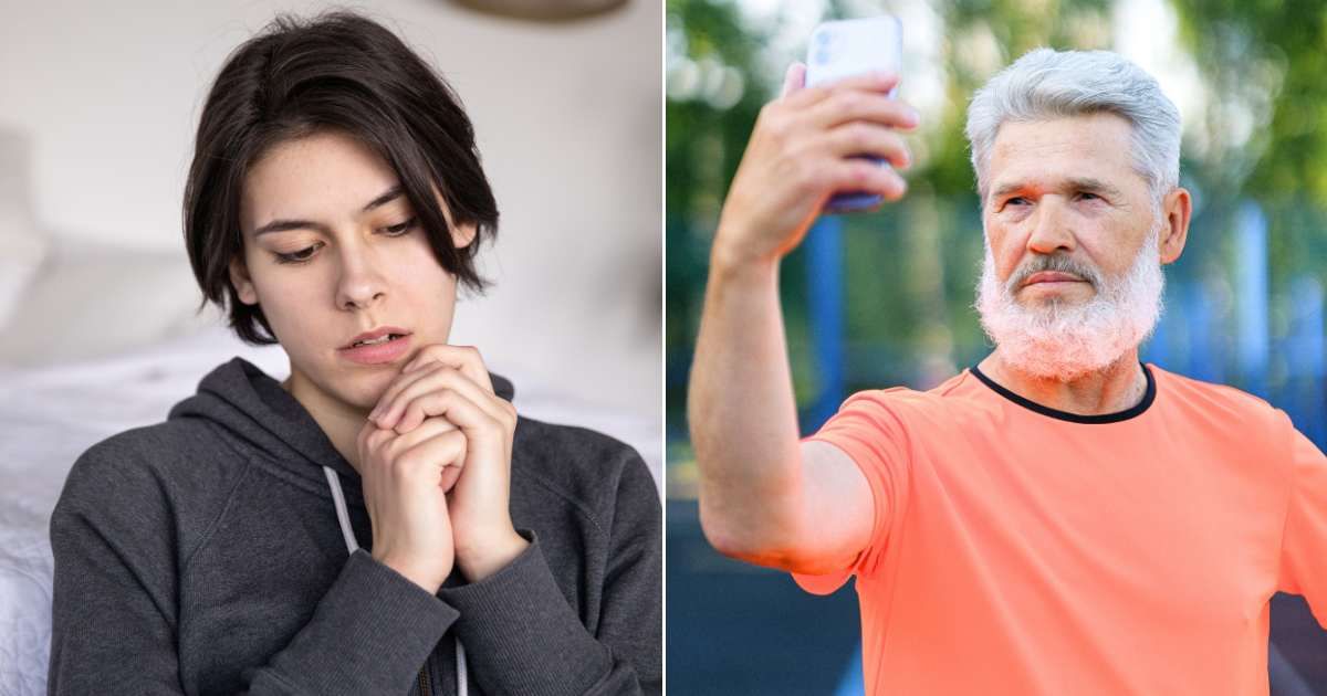 (L) A teenage girl looks upset and insecure. (R) An elderly man posing on his phone. (Representative Cover Image Source: Pexels| L - KATRIN BOLOVTSOVA R - Anna Shvets)