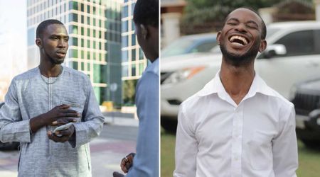 Short man falsely accused a 6-foot-3 man of ogling his girlfriend — what followed the taller man's witty response left him red-faced