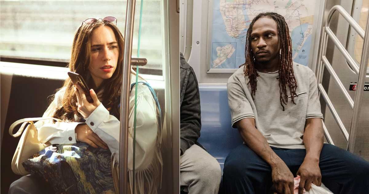 (L) A woman looks annoyed on a train. (R) A homeless person staring. (Representative Cover Image Source: Pexels| L - Kai Pro, R - Timur Weber)