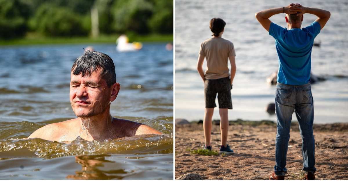 (L) A man struggling in water. (R) Two teenage boys look concerned near a waterbody. (Representative Cover Image Source: Pexels | (L) Sergey Platonov, (R) iddea photo)