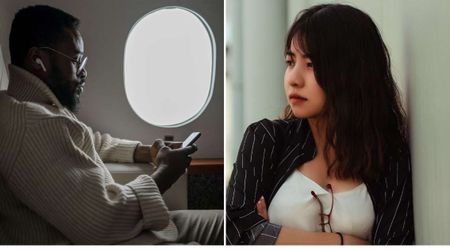She called a flight attendant after a 6'5" passenger kept pushing into her seat space for hours — but the words that came out weren’t a complaint