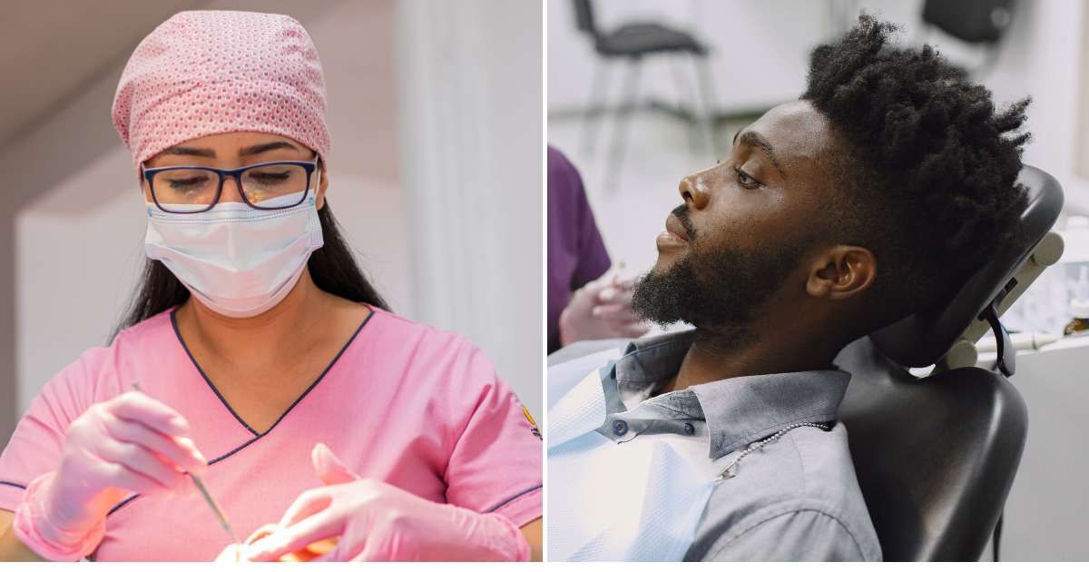 (L) A dentist treating a patient. (R) A patient in a dental clinic. (Representative Cover Image Source: Pexels | (L) Victor Soto, (R) Gustavo Fring)