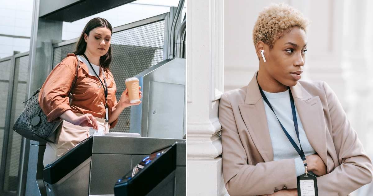 (L) A woman passing through a checkpoint. (R) An official stares in disbelief. (Representative Cover Image Source: Pexels| L - Lilliana Drew, R - Ono Kosuki)