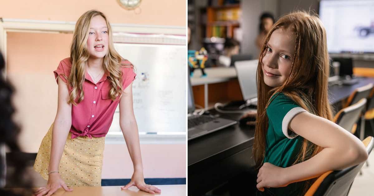 (L) A teacher talking to her students. (R) A student looking back with a smug look on her face. (Representative Cover Image Source: Pexels| L - RDNE Stock project, R - Alena Darmel)