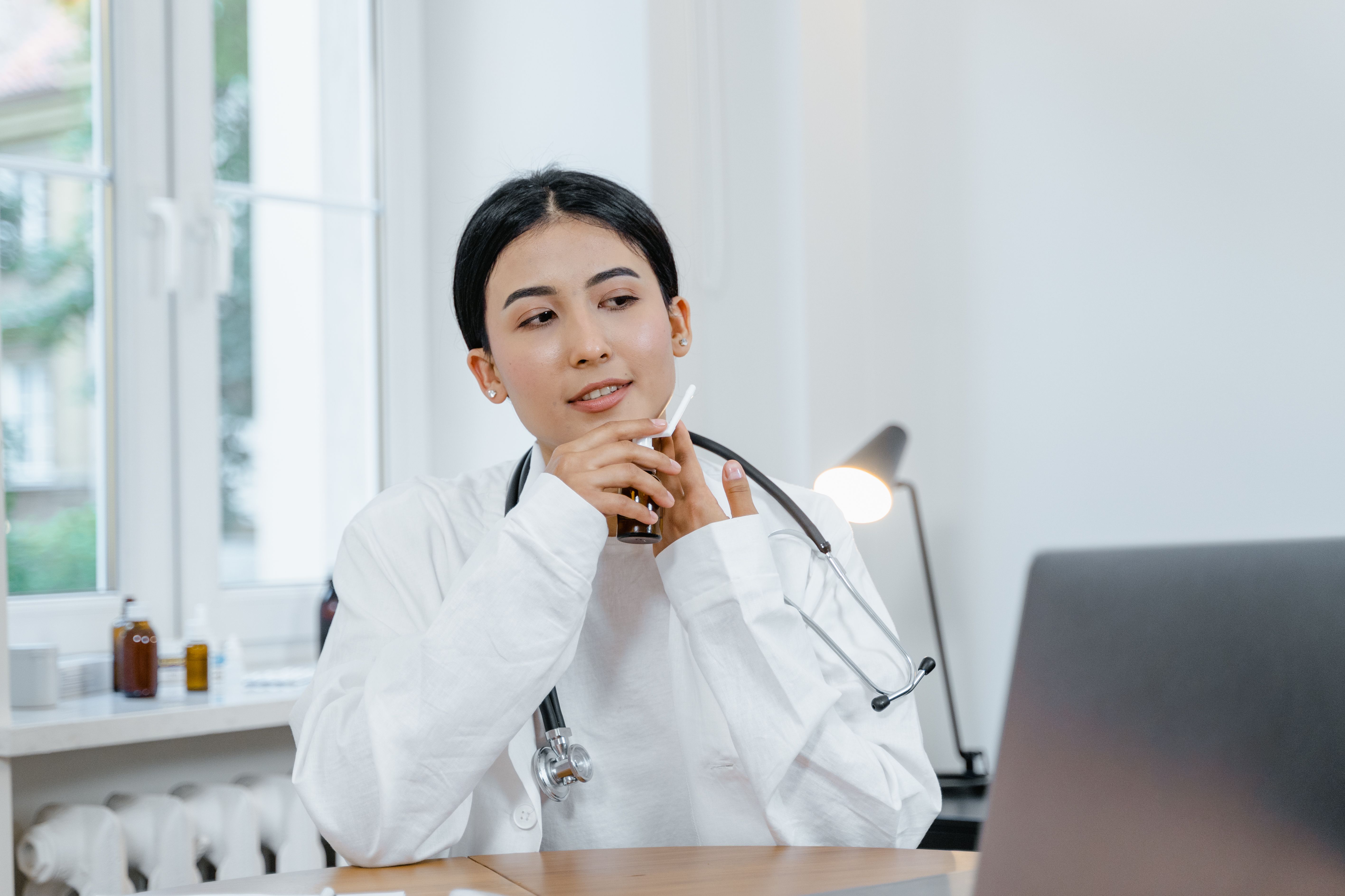 A doctor in deep thought.