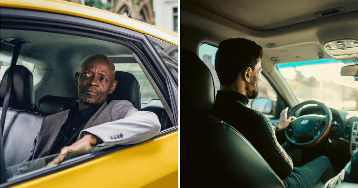 (L) Man sitting in cab. (R) Man driving car. (Representative Cover Image Source: Pexels | (L) Ono Kosuki, (R) Baset Alhasan)