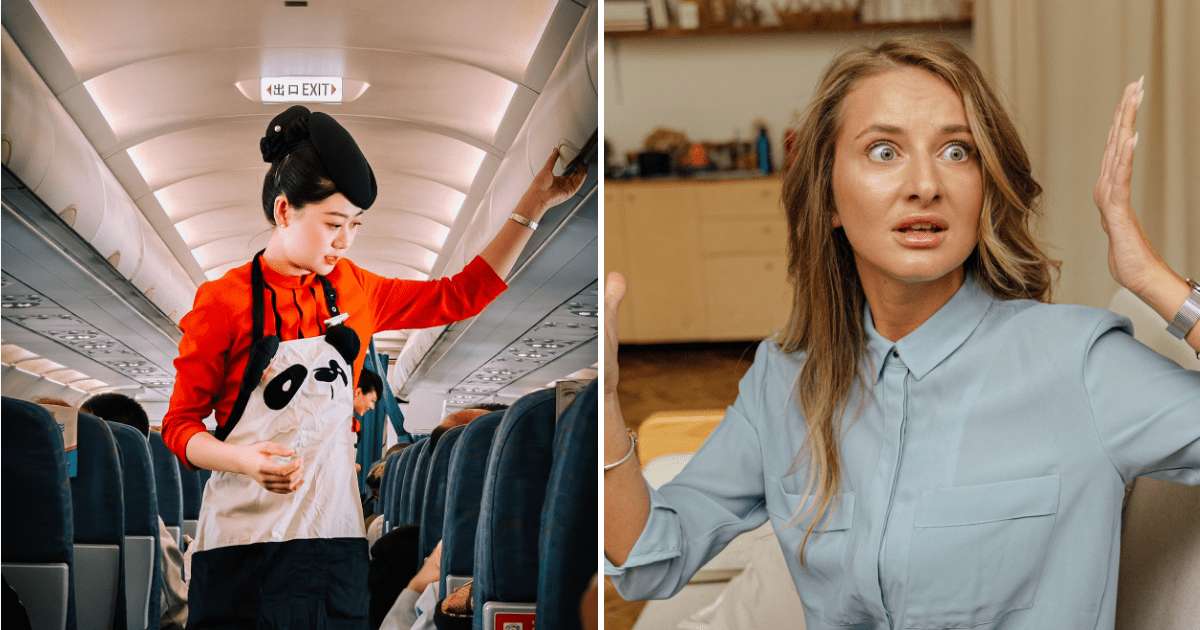 (L) Flight attendant talking to passenger. (R) Annoyed woman. (Representative Cover Image Source: Pexels | (L) Suat iNAN, (R) AI25.Studio Studio)