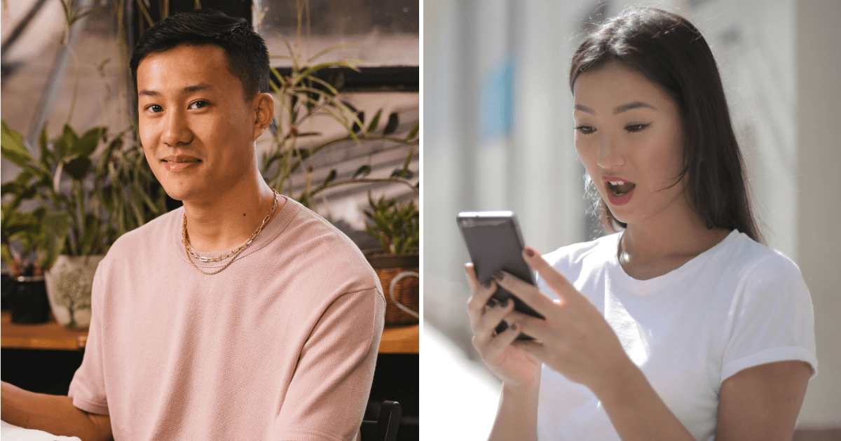(L) A man smiling. (R) Shocked woman looking at her phone. (Representative Cover Image Source: Pexels | (L) AI25.Studio AI GENERATIVE, (R) Andrea Piacquadio)