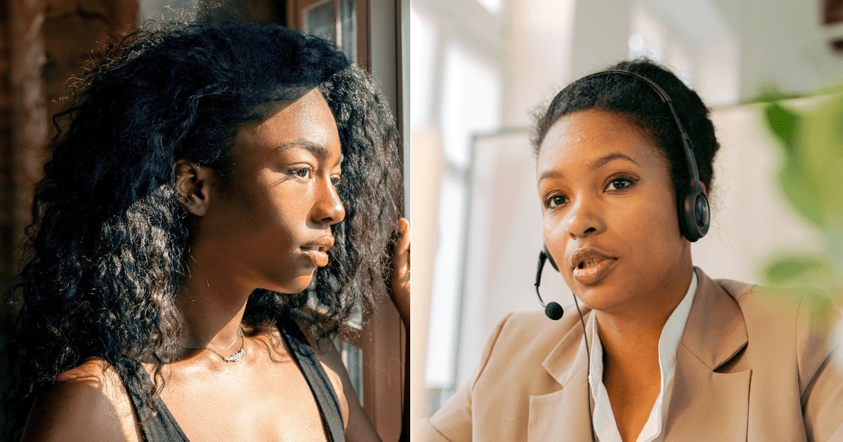 (L) A woman looks shocked and disappointed. (R) A worker speaking to a caller. (Representative Cover Image Source: Pexels| L - CJ Gragila, R - AI25Studio)