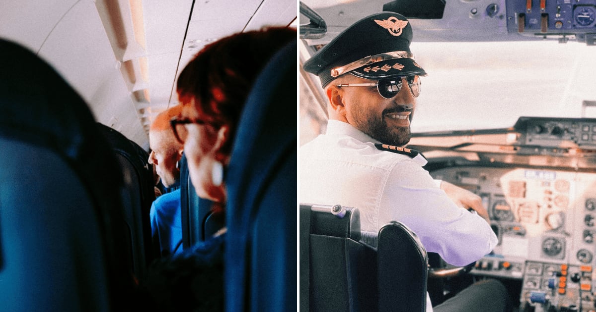 (L) Passengers on a flight looking out the window. (R) A pilot smiling while sitting in the cockpit. (Representative Cover Image Source: Pexels | (L) Adrien Olichon, (R) Behrouz Sasani)