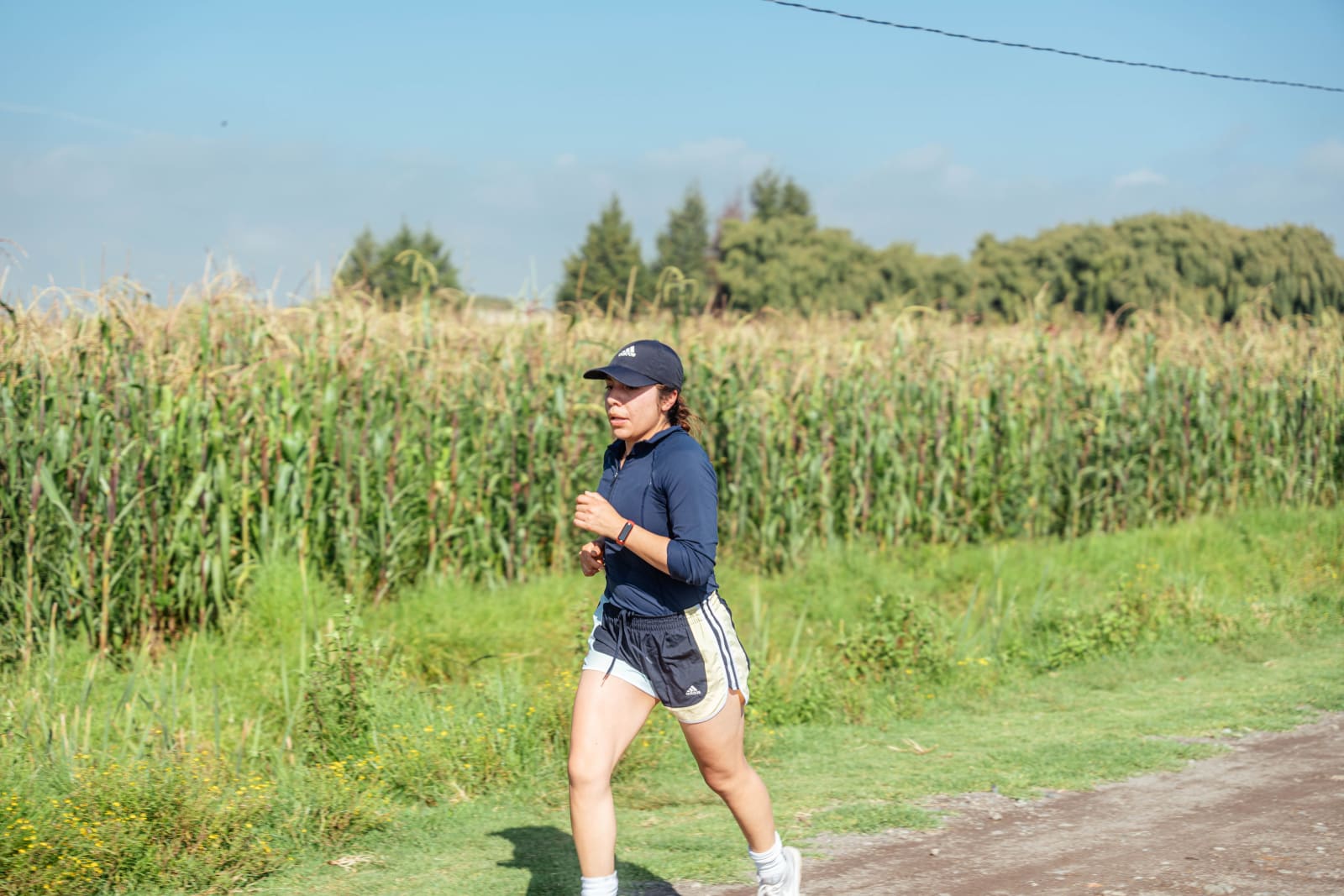 Woman jogging along a rural path next to a cornfield. (Representative Image Source: Pexels | LATAM)