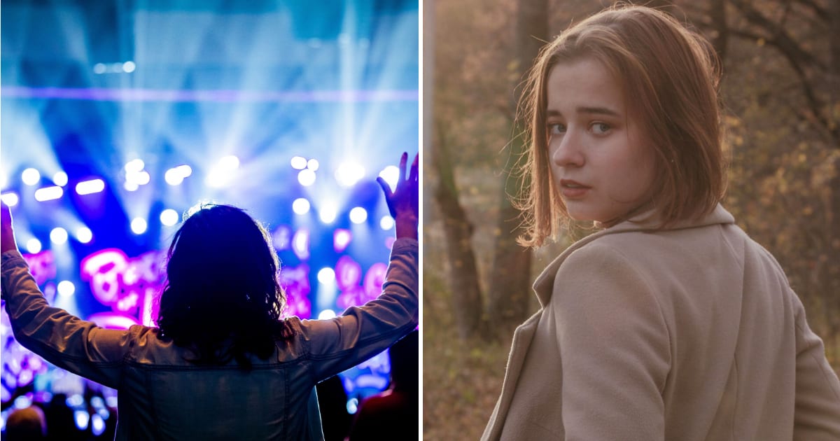 (L) Woman enjoying concert. (R) Scared woman looking back. (Representative Cover Image Source: Pexels | (L) Caleb Oquendo, (R) Владимир Высоцкий)