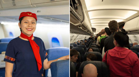 Flight landed over an hour late with passengers rushing to make connections — then the attendant made one unusual announcement and cleared the aisle
