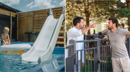 Landlord banned renters’ water slide after it wrecked a neighbor’s garden — then they knocked on the homeowner’s door with a bizarre request