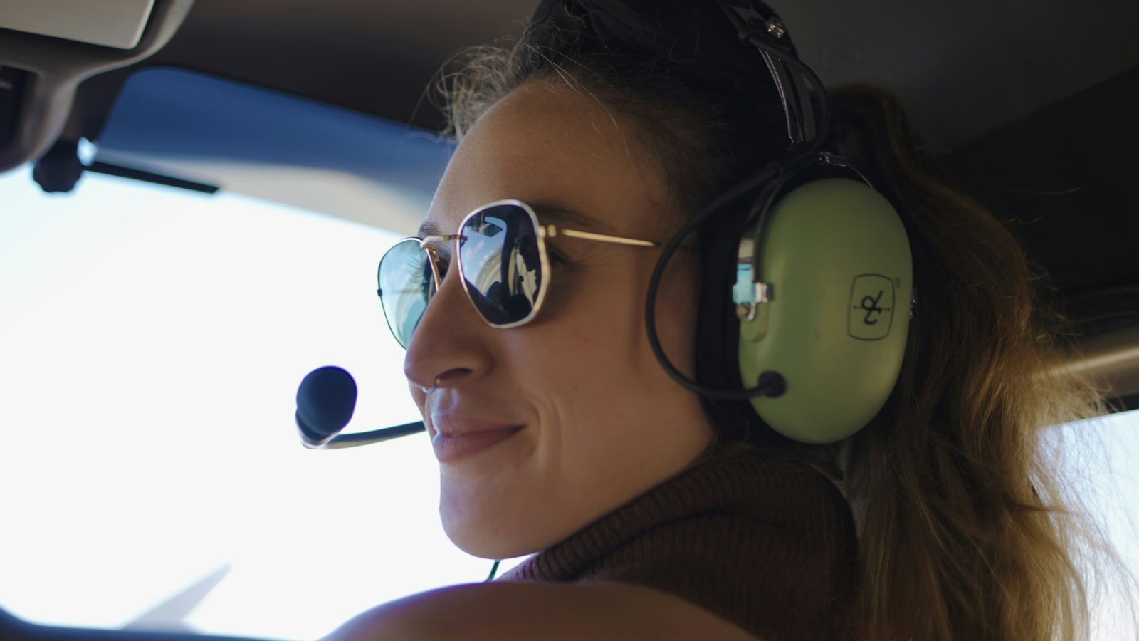 A pilot is talking