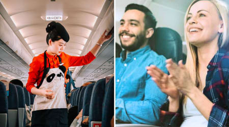 Passengers were confused after being handed out band-aids and paper rolls — until the attendants made an announcement about the pilot