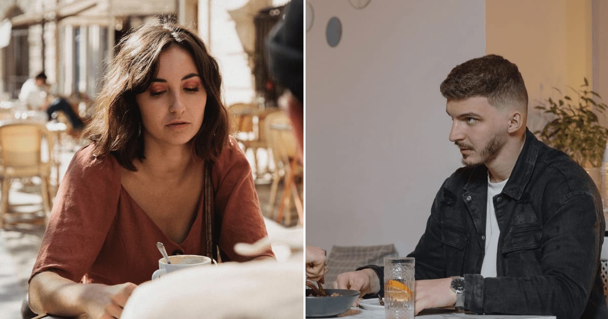 (L) A woman on date looking annoyed. (R) A man talking on a date with a furious face. (Representative Cover Image Source: Pexels | (L) Bethany Ferr , (R) Tima Miroshnichenko)