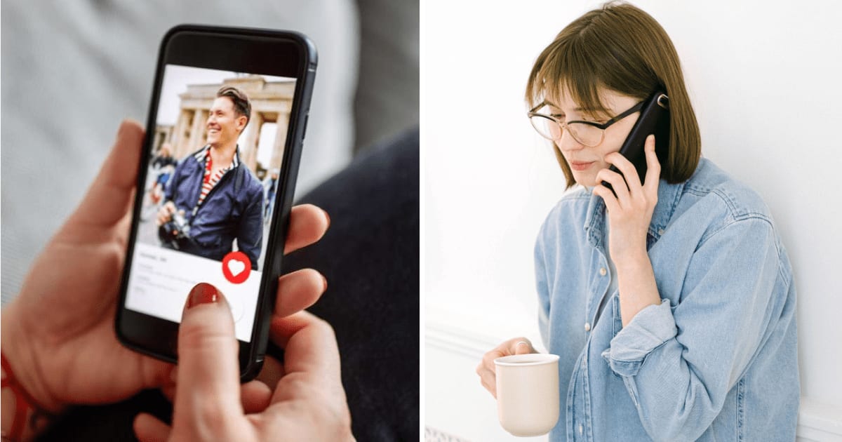 (L) Man's profile on dating app. (R) Woman on call. (Representative Cover Image Source: Getty Images: Pexels | (L) Luis Alvarez, (R) Ivan S)