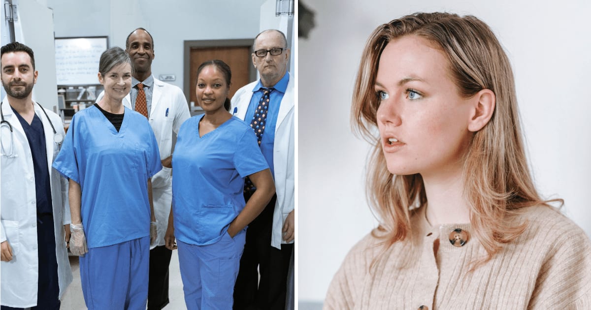 (L) Hospital staff. (R) Stunned woman. (Representative Cover Image Source: Pexels | (L) RDNE Stock project, (R) George Milton)