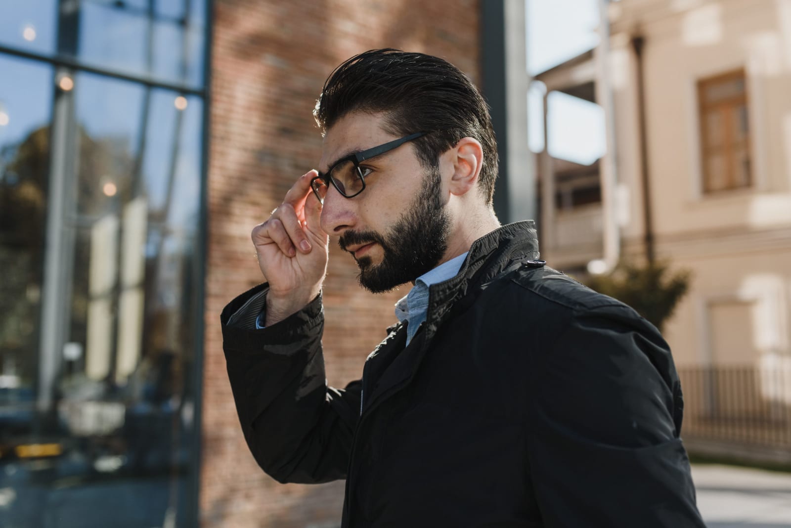 A man staring at someone in anger.