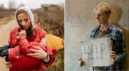 Woman fleeing an abusive partner with her child asked a homeless woman for money — what she offered instead meant far more