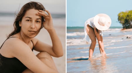 Woman at the beach thought a couple was setting up their wedding — 35 minutes later, what she found in the water made her chase them down