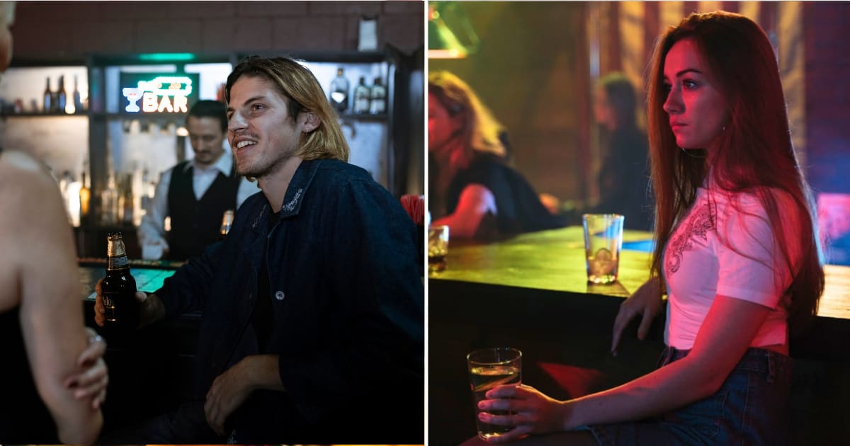 (L) A man with a woman. (R) A woman at a bar table looking at someone with annoyance. (Representative Cover Image Source: Pexels | (L) RDNE Stock project, (R) cottonbro studio)