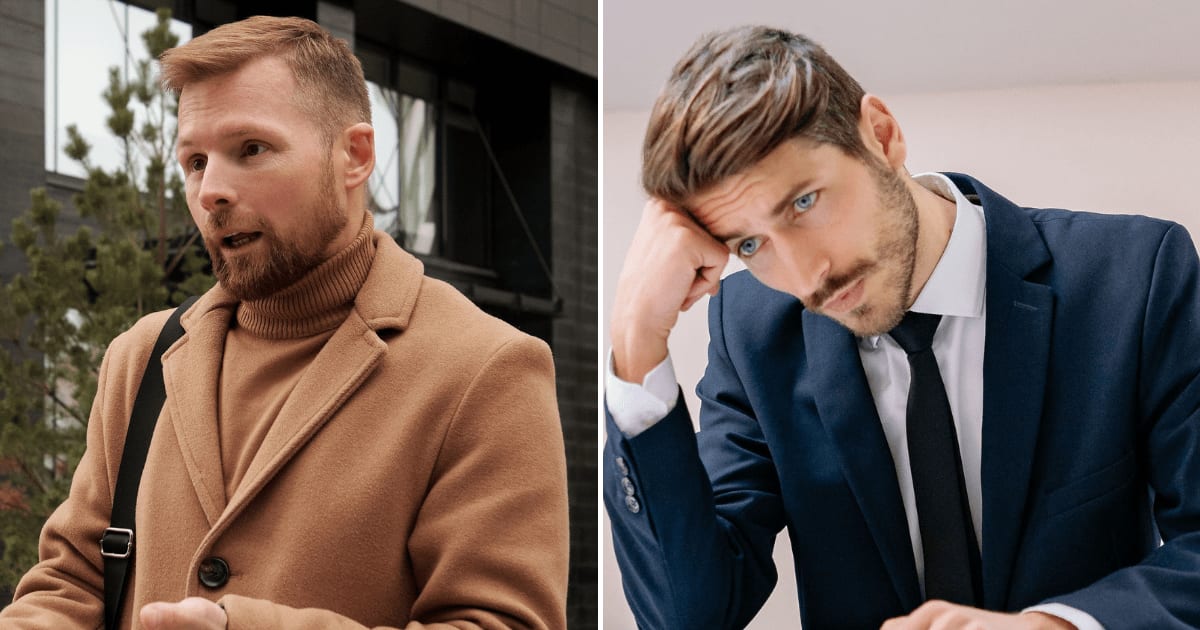 (L) A man with a bag talking to someone. (R) A stressed employee looking at something. (Representative Cover Image Source: Pexels | (L) Jack Sparrow, (R)  Yan Krukau)