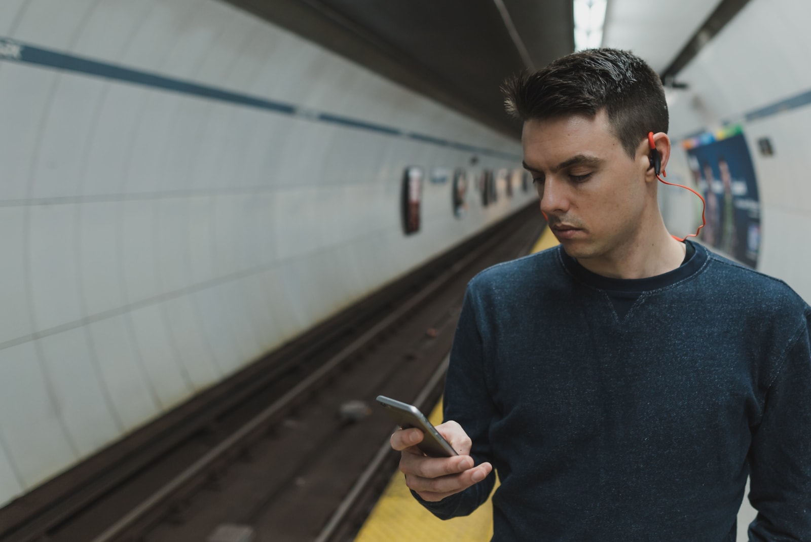 A man at a train station.
