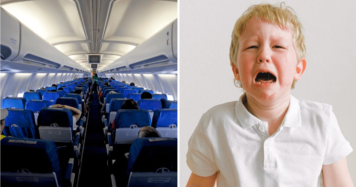 (L) Passengers sitting in plane. (R) Young child crying. (Representative Cover Image Source: Pexels | (L) Jeffry Surianto, (R) Anna Shvets)