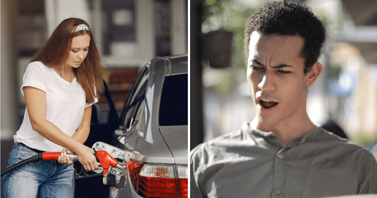 (L) Woman pumping gas. (R) Shocked man. (Representative Cover Image Source: Pexels | (L) Gustavo Fring, (R) Andrea Piacquadio)