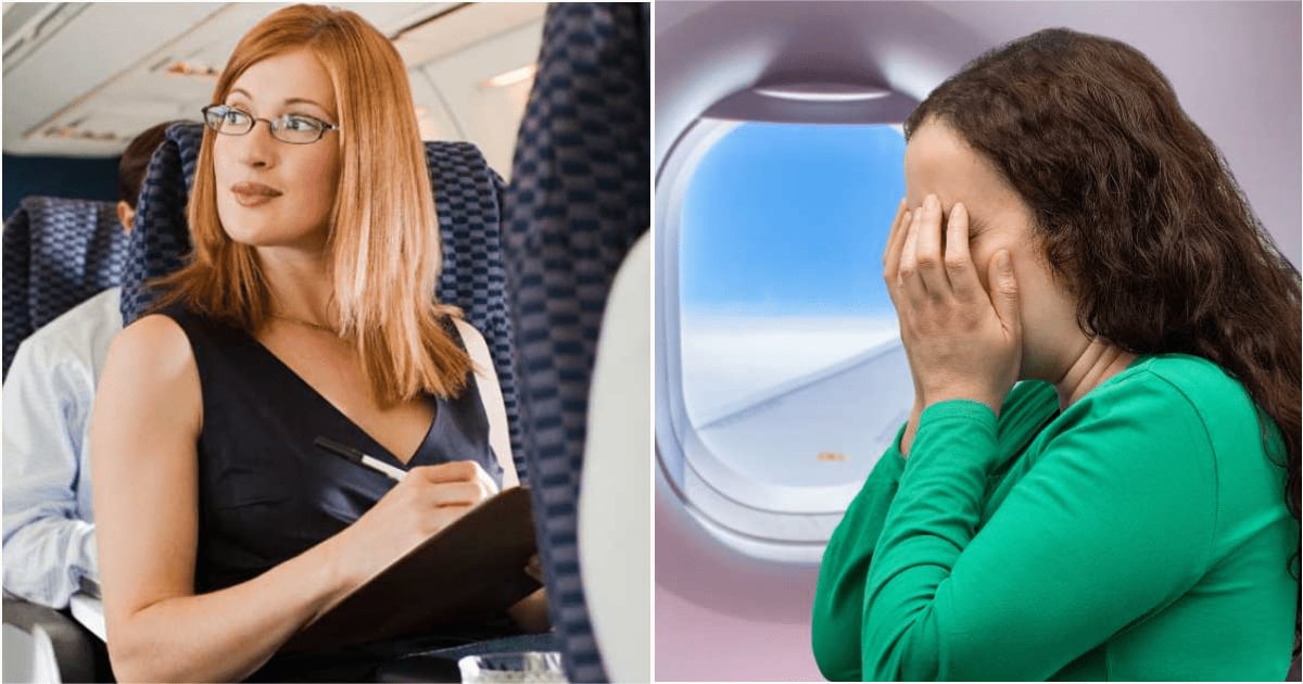 (L) A woman speaking with a passenger. (R) A woman holds her face in embarrassment and worry in plane. (Representative Cover Image Source: Getty Images| L - Image Source, R - Cunaplus_M Faba)