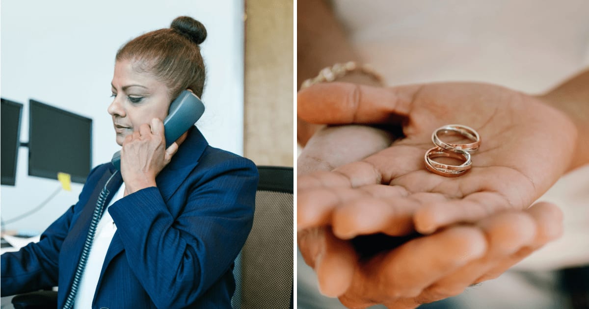 (L) Woman on call. (R) Couple holding rings. (Representative Cover Image Source: Pexels | (L) RDNE Stock project, (R) Melike B)