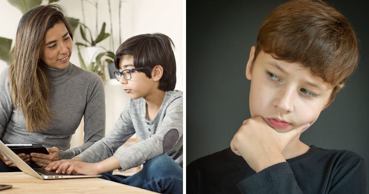 (L) A mother and her son using a laptop and tablet together (R) A thoughtful young boy — Representative Cover Image Source: Pexels, Kampus Production | Pexels, Vika Glitter