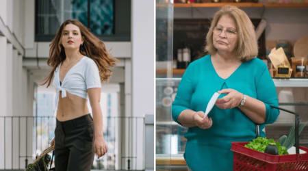 Woman wearing a tied-up shirt braced for a rude comment when she saw a group in their 70s approaching — what they said instead surprised her