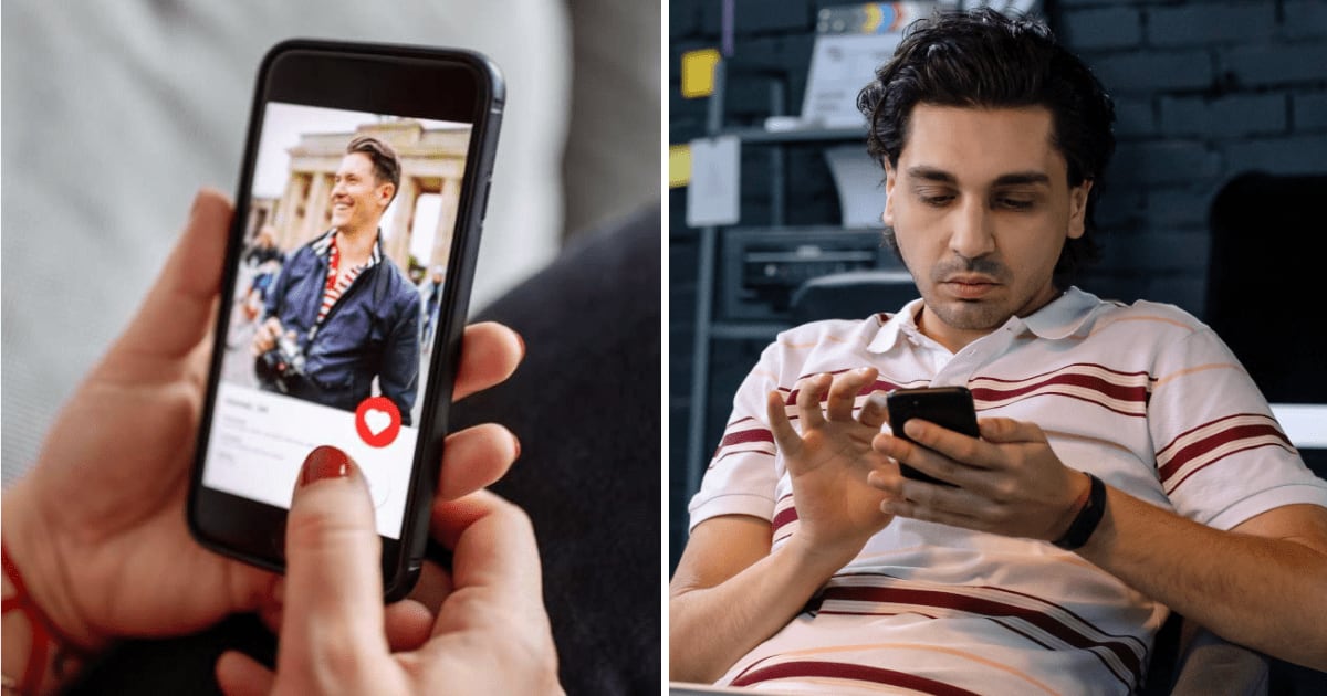 (L) Dating profile. (R) Man using phone. (Representative Cover Image Source: Getty Images, Pexels | (L) Luis Alvarez, (R) cottonbro studio)