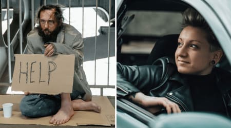 She saw a homeless man struggling barefoot in brutal heat — seconds later, a motorist pulled over and turned the moment into something unforgettable