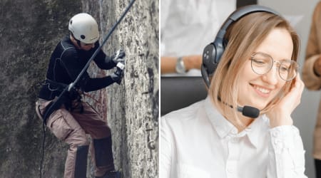 Free climber stranded 250 ft up on a 20-inch ledge with no safety gear called 911 one-handed — his final question made the responder laugh