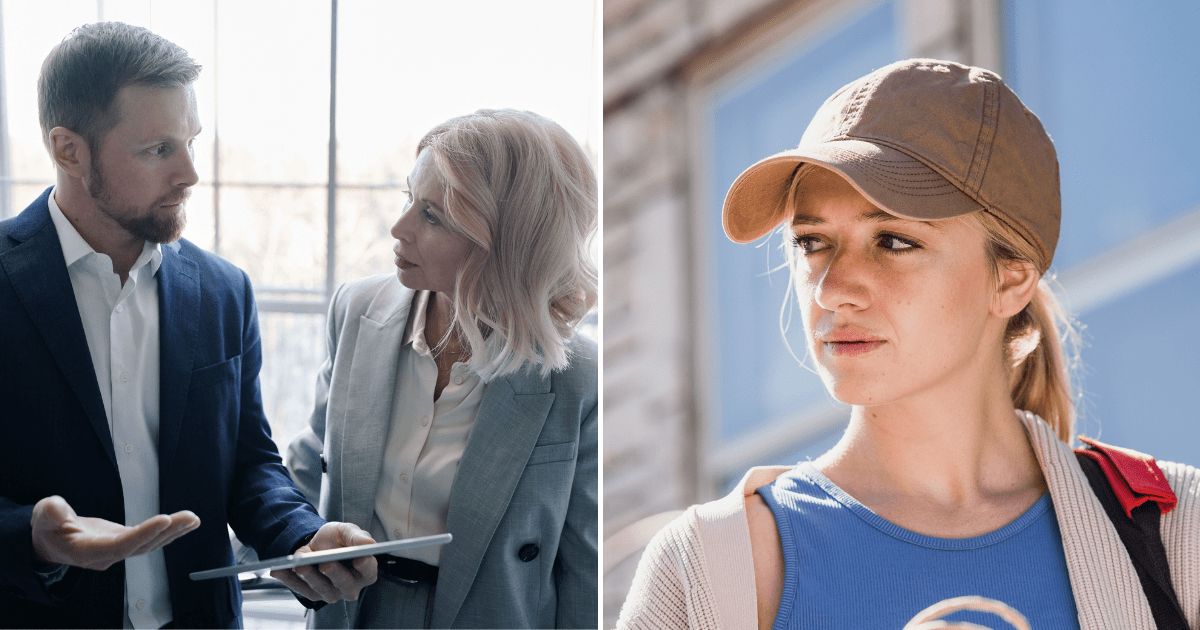 (L) A man and a woman confused about something. (R) A woman seemingly annoyed, looking at something. (Representative Cover Image Source: Pexels | (L) Tiger Lily, (R)  Mizuno K)