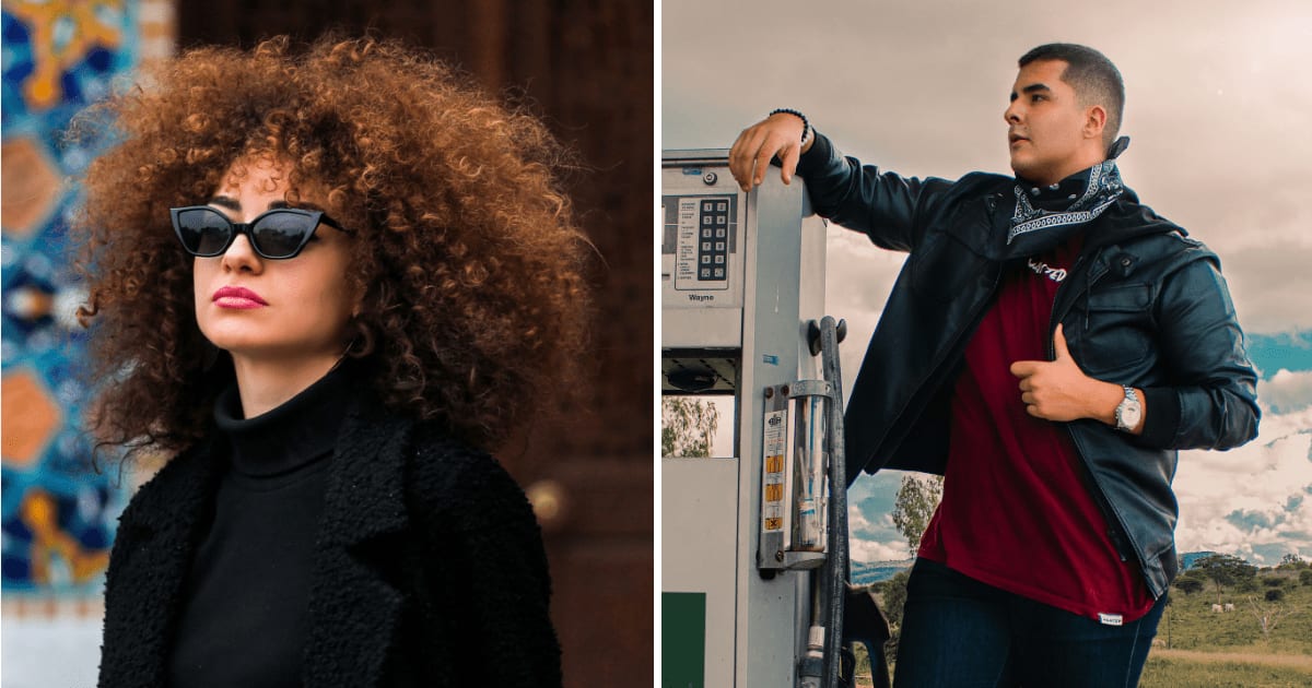 (L) Woman looks annoyed. (R) A suspicious man at a gas station. (Representative Cover Image Source: Pexels | (L) Achi Murusidze, (R) RedWolf)
