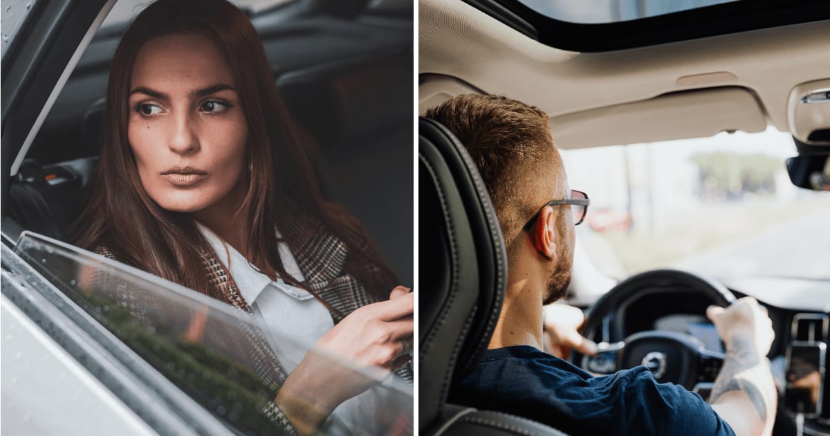 (L) Woman sitting in cab. (R) Man driving car. (Representative Cover Image Source: Pexels | (L) Los Muertos Crew, (R) Kaboompics)