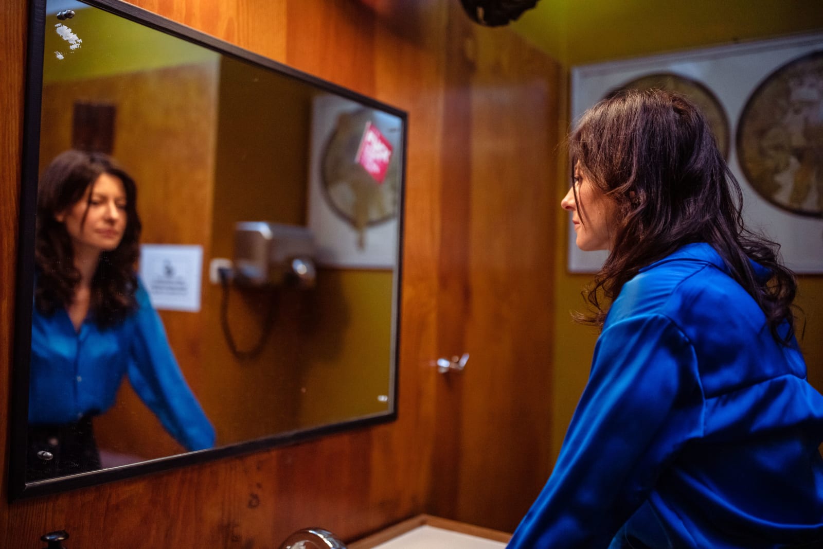 Woman in public restroom (Representative Image Source: Pexels | Two Shores)
