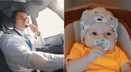 Pilot introduced his 7-month-old son to passengers on the baby’s 29th flight — then revealed one family detail that had the entire cabin cheering