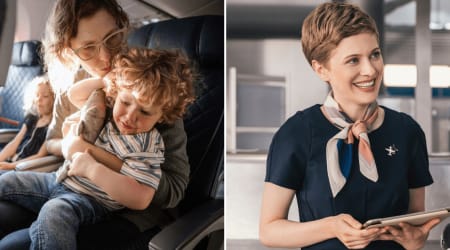 Flight attendant kept checking on a mom overwhelmed while flying alone with 3 young kids — what the mother said before deplaning stayed with her