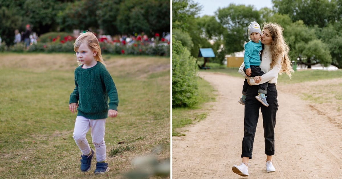 (L) A toddler running in the park. (R) A mother walking while holding her kid in the park. (Representative Cover Image Source: Pexels | (L) iddea photo, (R) Yan Krukau)