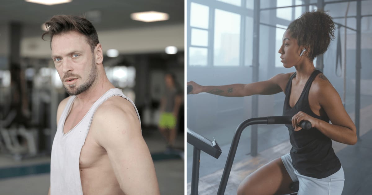 (L) Man in gym. (R) Woman exercising in gym. (Representative Cover Image Source: Pexels | (L) Andrea Piacquadio, (R) Tima Miroshnichenko)