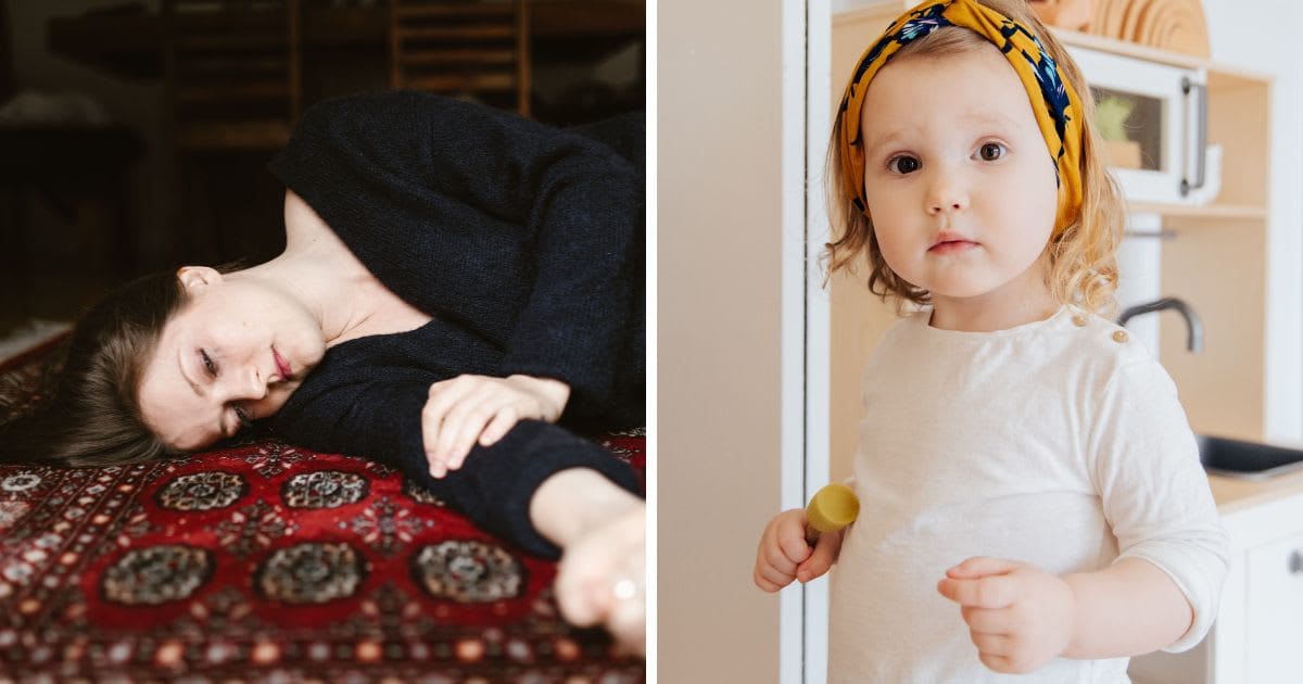 (L) Woman collapsed on the floor (R) Adorable toddler (Representative Cover Image Source: (L) Pexels, RDNE Stock project | (R) Pexels, Antoni Shkraba)