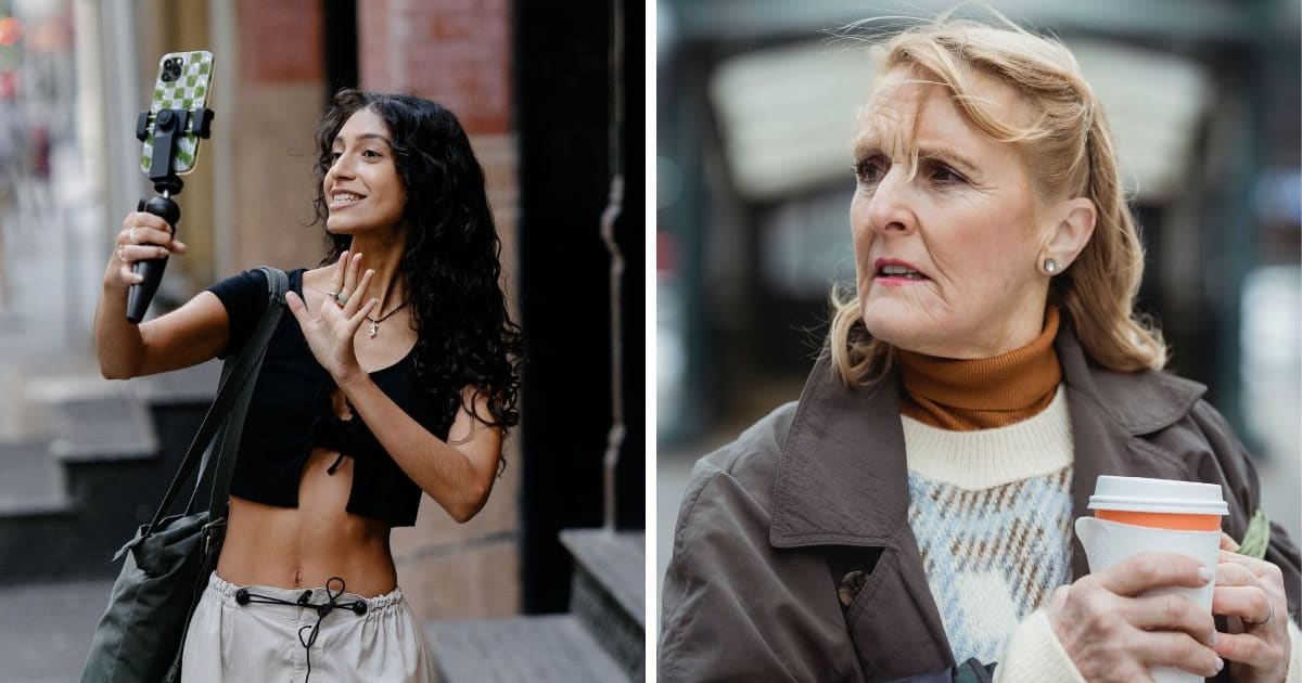 (L) Influencer filming content (R) A woman visibly annoyed while staring at someone (Representative Cover Image Source: (L) Pexels | Mizuno K, (R) Pexels | Teona Swift)